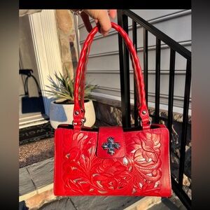 Patricia Nash Rosina Cutout Tooled Leather Handbag